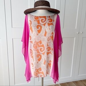TALBOTS Silk Tunic Swim Cover Up sz. X/1X